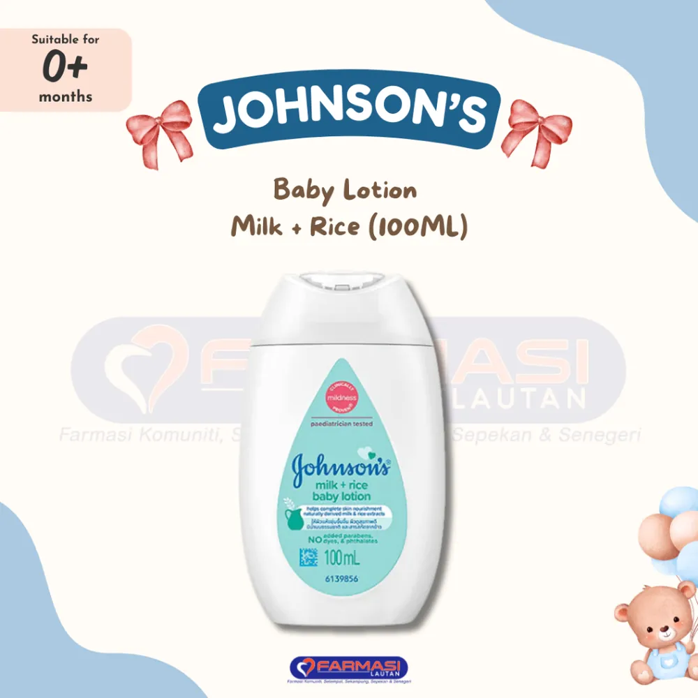 JOHNSON'S BABY LOTION MILK + RICE 100 ML