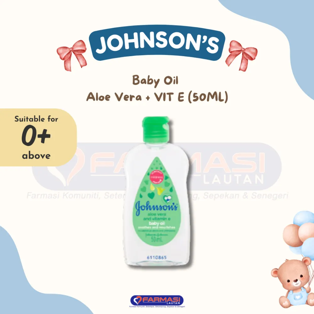 JOHNSON'S BABY OIL ALOE VERA & VIT E 50 ML