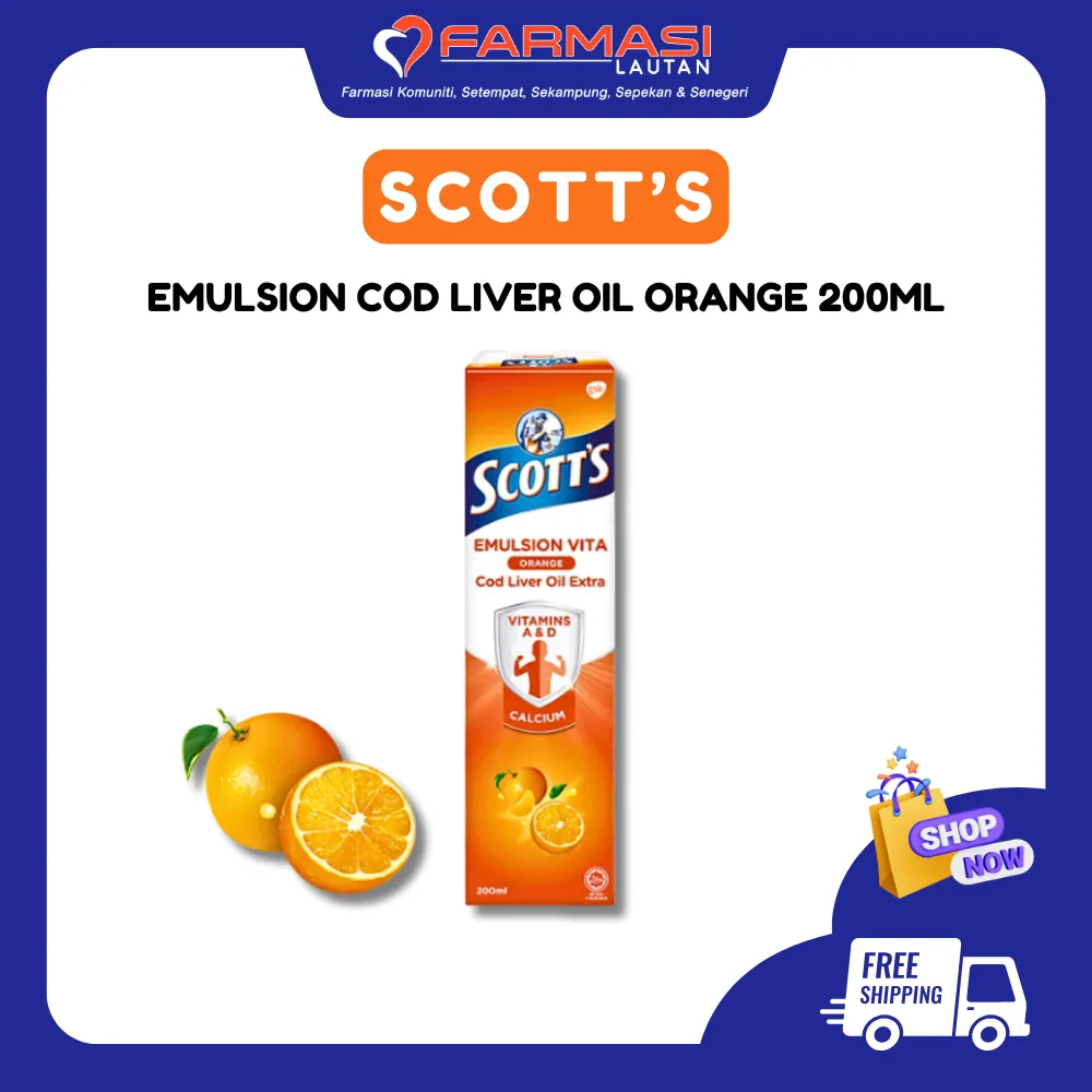 SCOTT'S EMULSION COD LIVER OIL ORANGE 200 ML