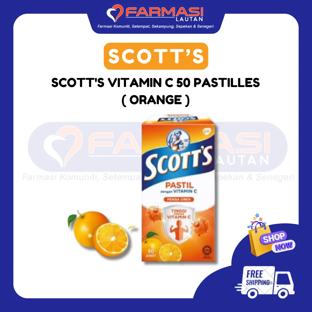 SCOTT'S VIT C PASTILLES ORANGE 100 G 50 PCS
