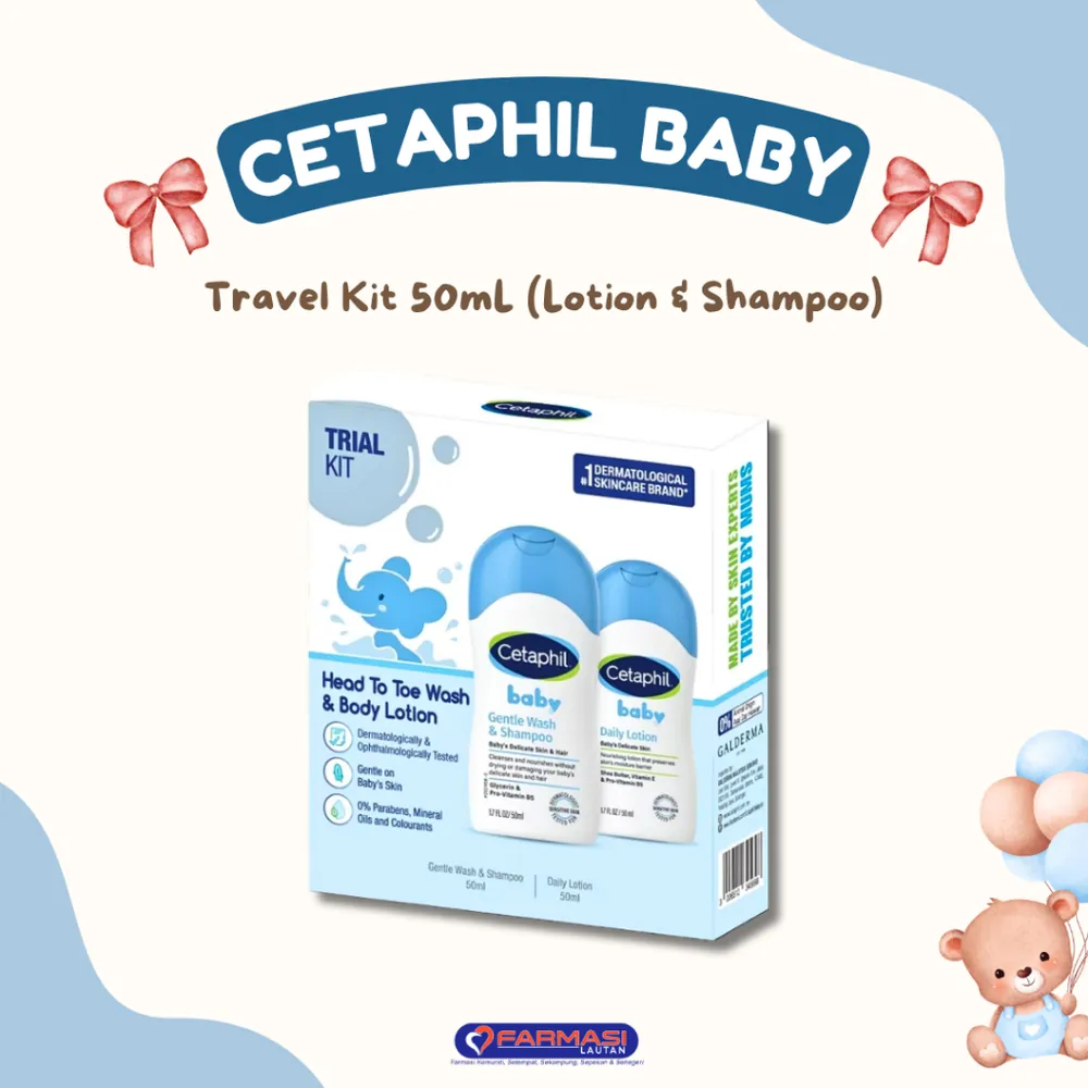 CETAPHIL BABY TRAVEL KIT 50ML (LOTION & SHAMPOO)