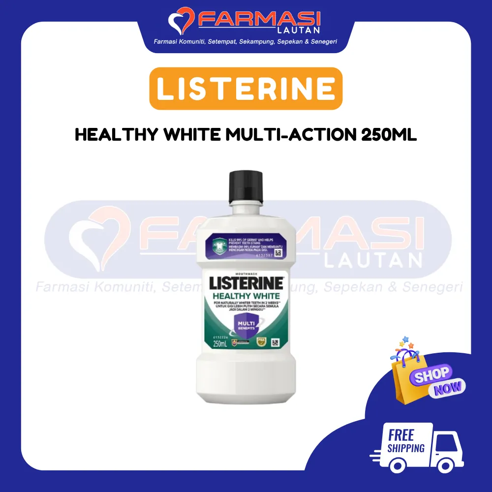 LISTERINE HEALTHY WHITE MULTI-ACTION MOUTHWASH 250ML