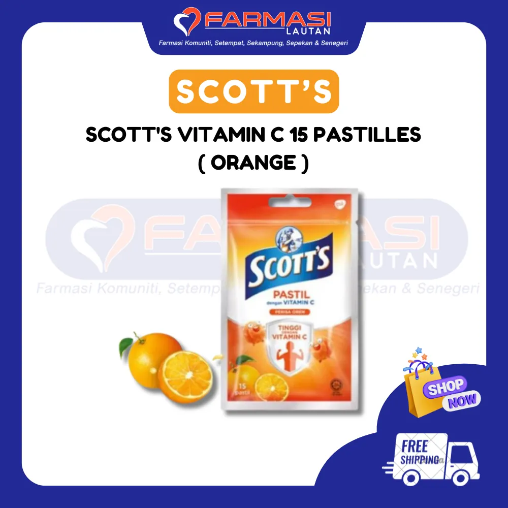 SCOTT'S VIT C ORANGE 30 G 15 PASTILLES