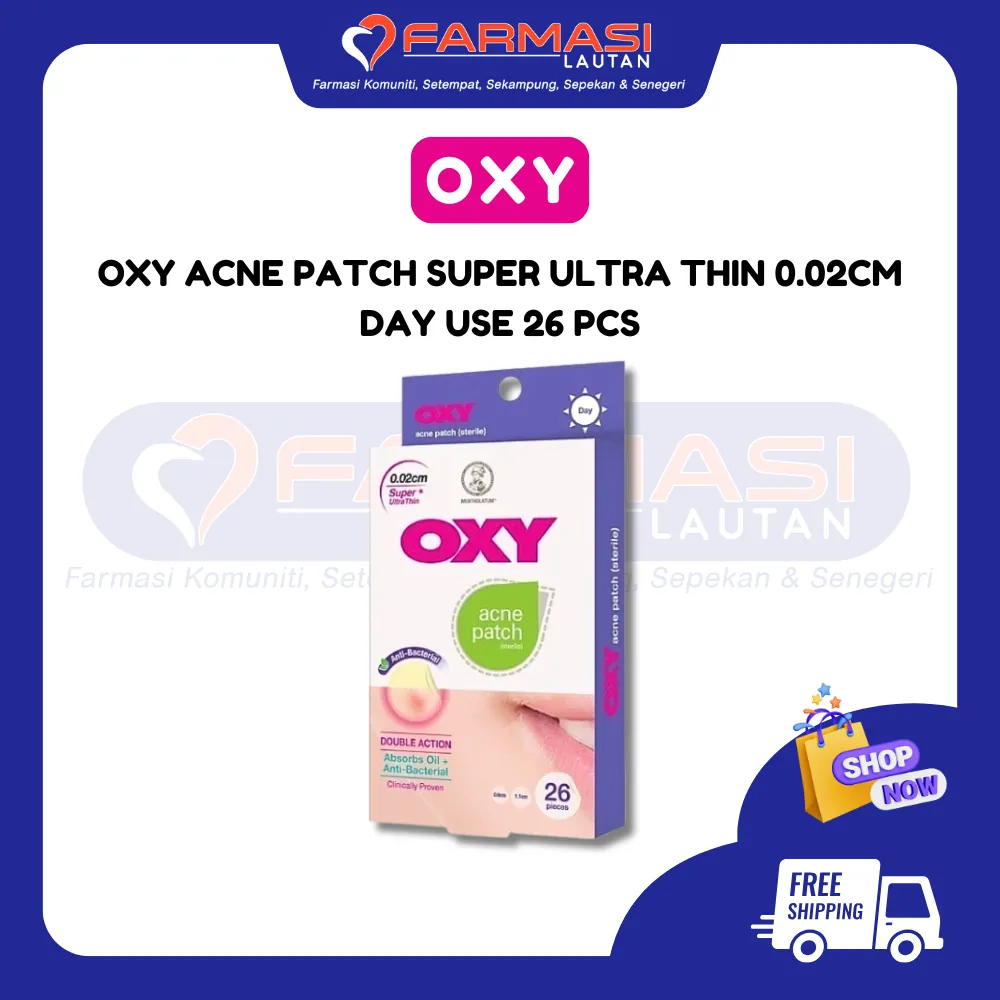 OXY ACNE PATCH SUPER ULTRA THIN 0.02 CM DAY 26 PCS