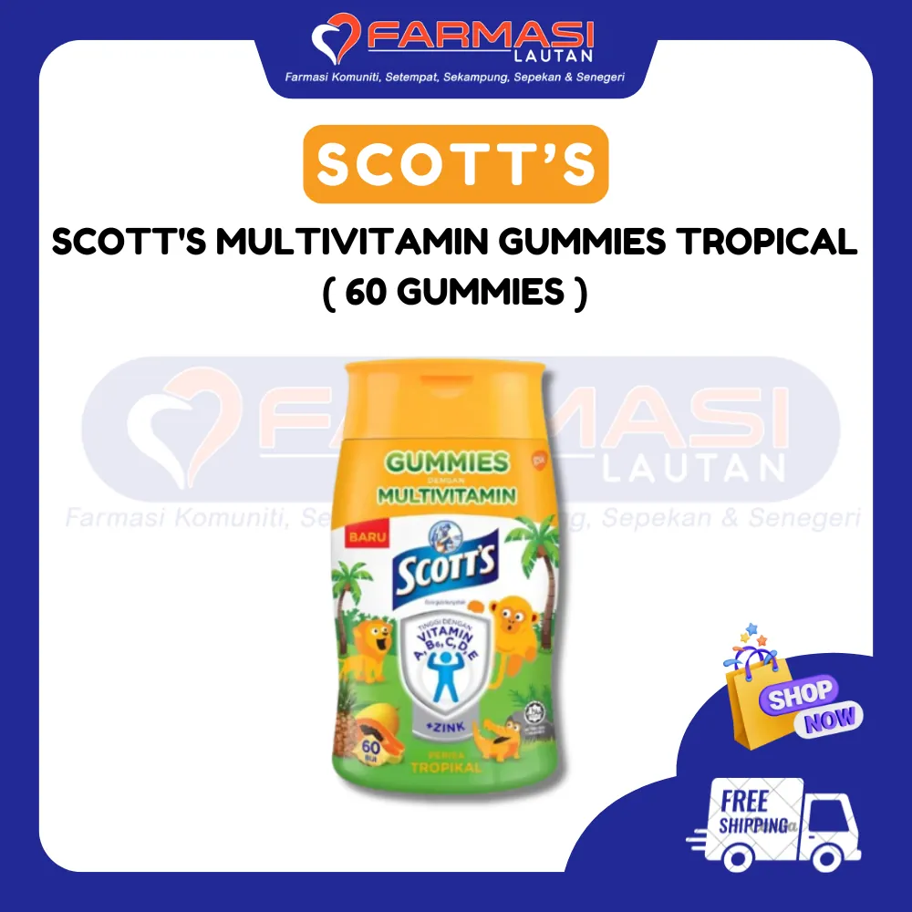 SCOTT'S MULTIVIT GUMMIES TROPIKAL 60 PASTILLES