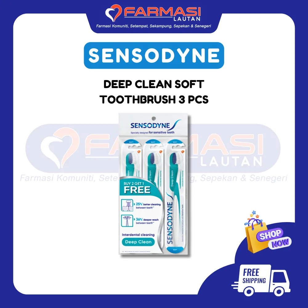 SENSODYNE TOOTHBRUSH DEEP CLEAN SOFT 3 PCS