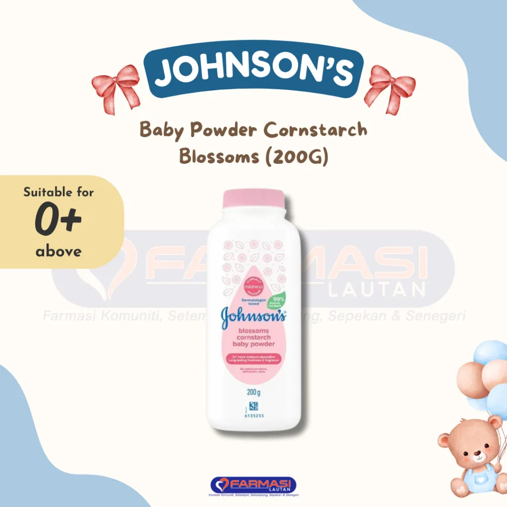 JOHNSON'S BABY POWDER BLOSSOMS CORNSTARCH 200 G