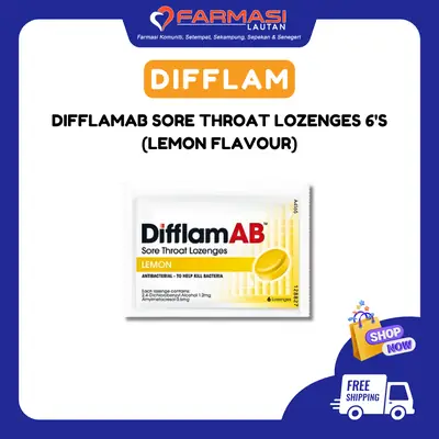 Difflamab Sore Throat Lozenges Lemon 6 LZGS