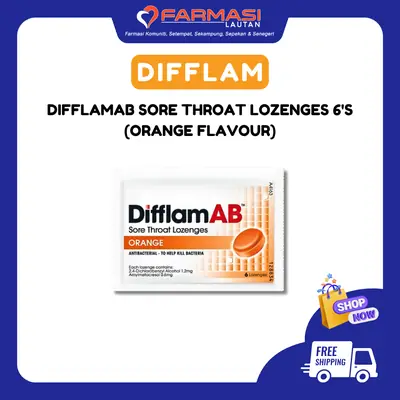 Difflamab Sore Throat Lozenges Orange 6 LZGS