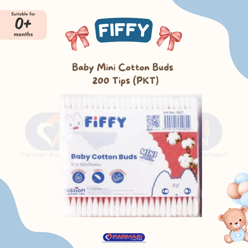 FIFFY BABY MINI COTTON BUDS 200 TIPS (PKT)