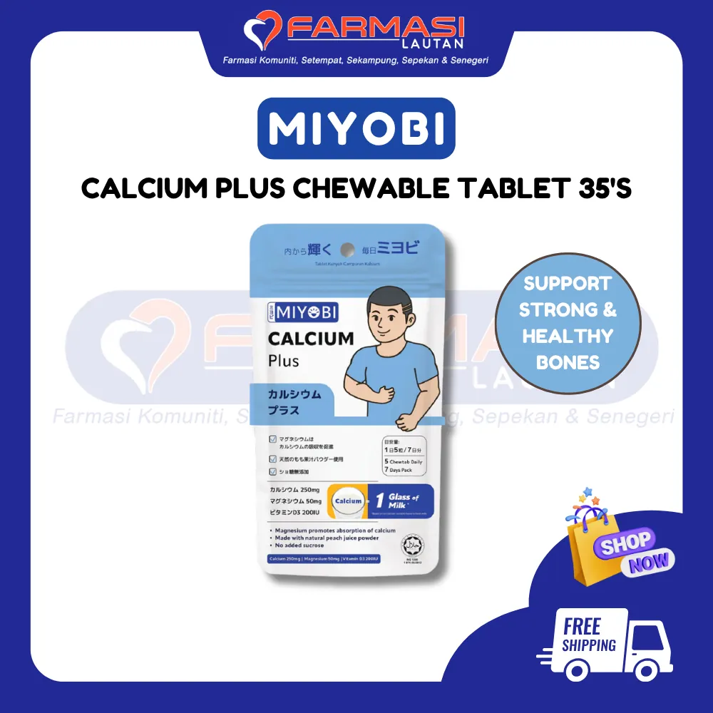 MIYOBI CALCIUM PLUS CHEWABLE TABLET 35'S