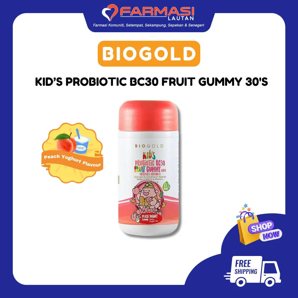 BIOGOLD KIDS PROBIOTIC BC30 FRUIT GUMMY 30'S