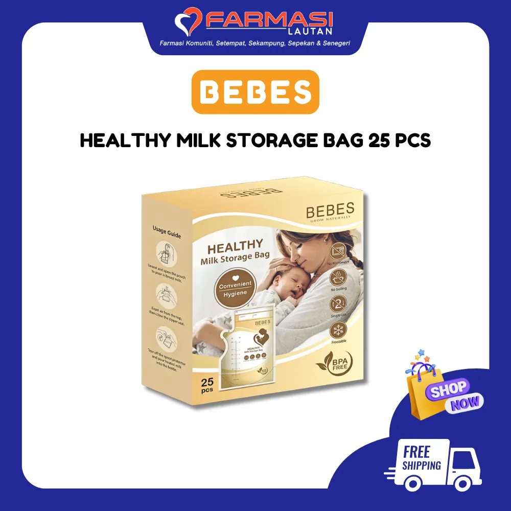 BEBES HEALTHY MILK STORAGE BAGS 8 OZ/250 ML 25 BAGS