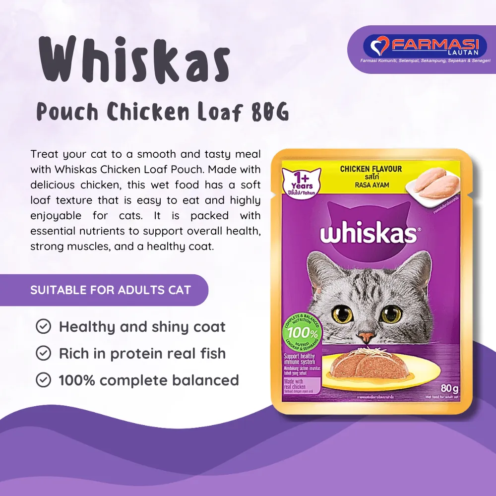 WHISKAS POUCH CHICKEN LOAF 80 G